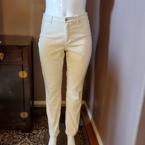 TALBOTS Straight Curvy winter white cords 16